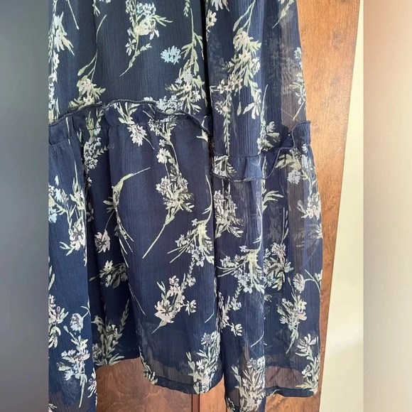 Vero Moda Curve Navy Floral Knee Length Skirt Women Plus Size 24 - Picture 4 of 8